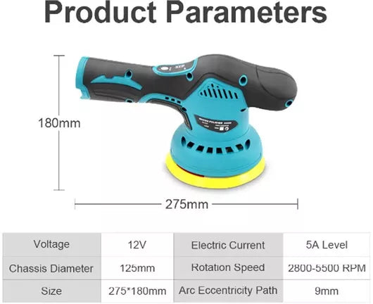 Περιστροφικός Αλοιφαδόρος 12V 2x1.5Ah με Ταχύτητα 2800-5500rpm & Ρύθμιση Στροφών